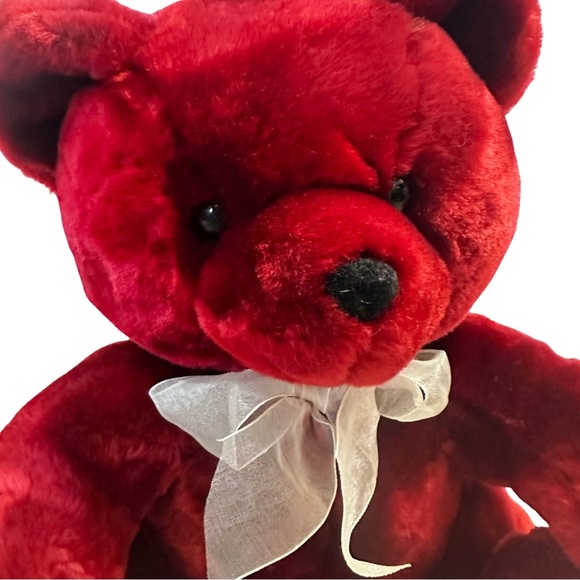 Wishpets Macaroon Red Teddy Bear Plush 1999 Vintage Collectible 16” - Picture 7 of 7